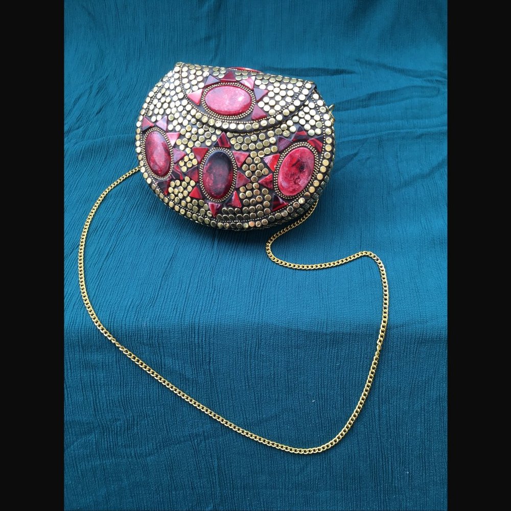 Red and gold purse
